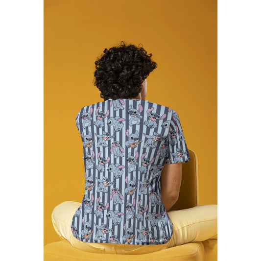 Striped Alien Men's Crew Neck T-Shirt