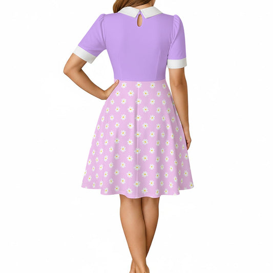 Daisy Women's A-Line Dress With Peter Pan Neck