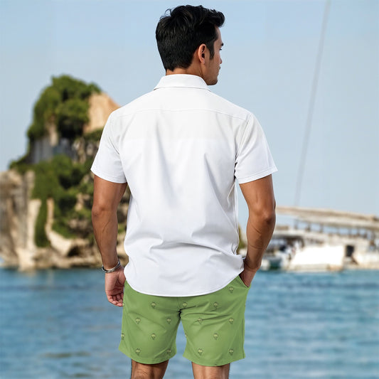 Tia & Green Lotus Flower Men's Summer Shirt Set