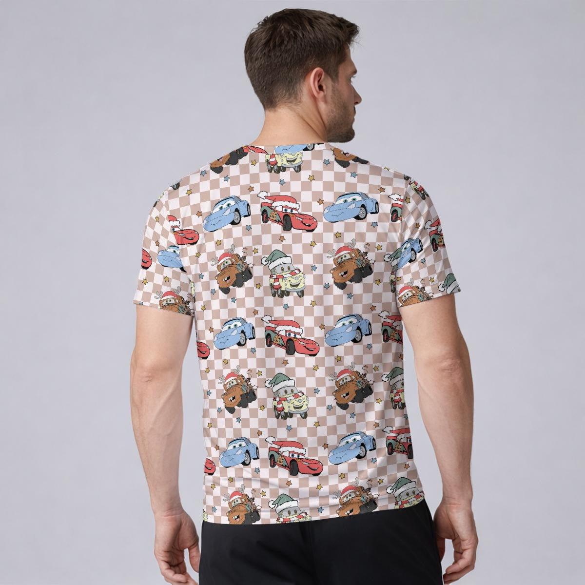 Christmas Car Check Men’s Athletic Stretch T-Shirt