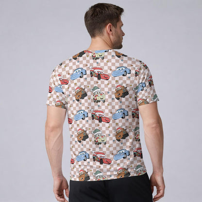 Christmas Car Check Men’s Athletic Stretch T-Shirt