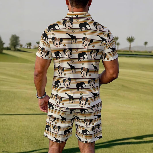 Striped Safari MM Men's Polo Sportswear Set