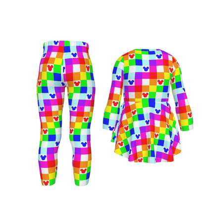 Neon MM Girls Peplum Top and Pants Set