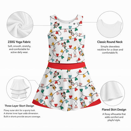 MM Christmas Lights & Friends Girl's Sports Tank & Skort Set