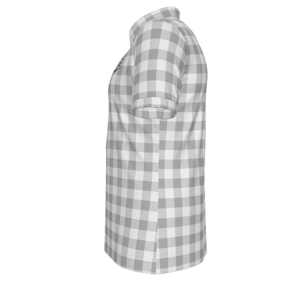 Bulldog Gingham Men's Stretch Collar Polo Shirt