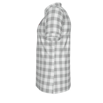 Bulldog Gingham Men's Stretch Collar Polo Shirt