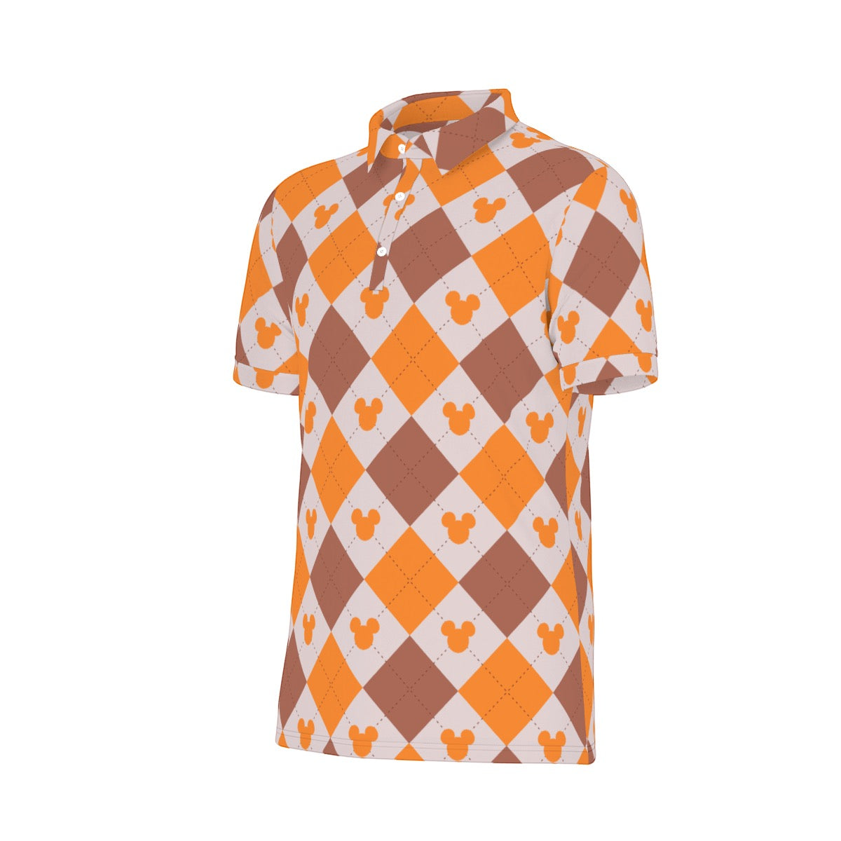 Fall Argyle MM Men's Stretch Collar Polo Shirt