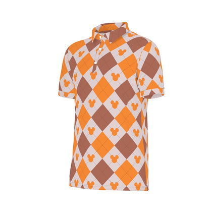 Fall Argyle MM Men's Stretch Collar Polo Shirt