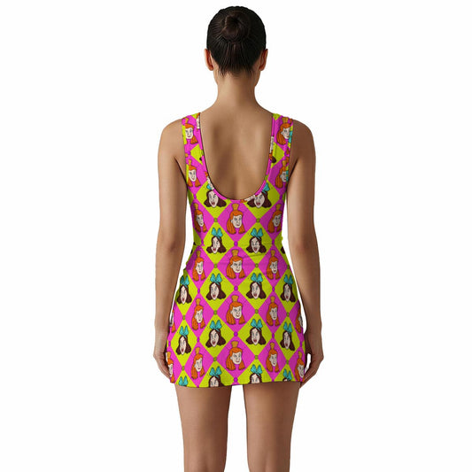 Step Sisters Women's Sleeveless Bodysuit Dress