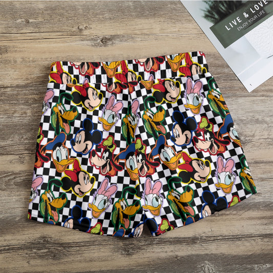 Checkered Friends Women's Casual Shorts