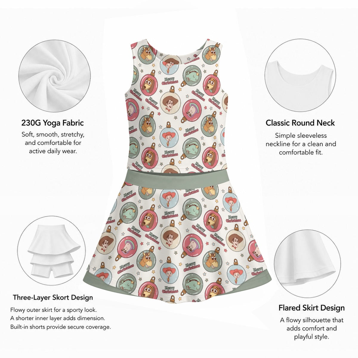 Christmas Toys Women's Sports Tank & Skort Set