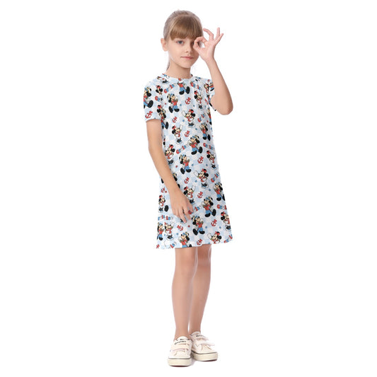 Checkered Cruising MM Kid's Short Sleeve Dress