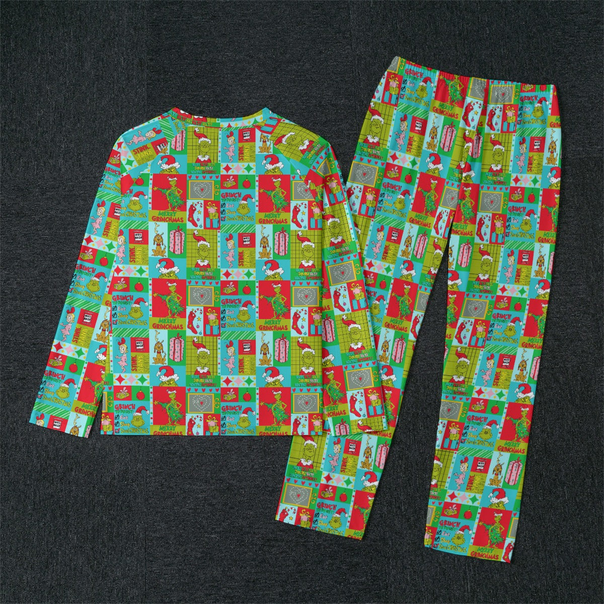Mean One Patchwork Men's Raglan Sleeve Pajama Set