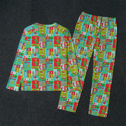 Mean One Patchwork Men's Raglan Sleeve Pajama Set