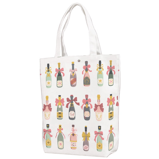 Champagne Bottles Canvas Bag With Shoulder Strap