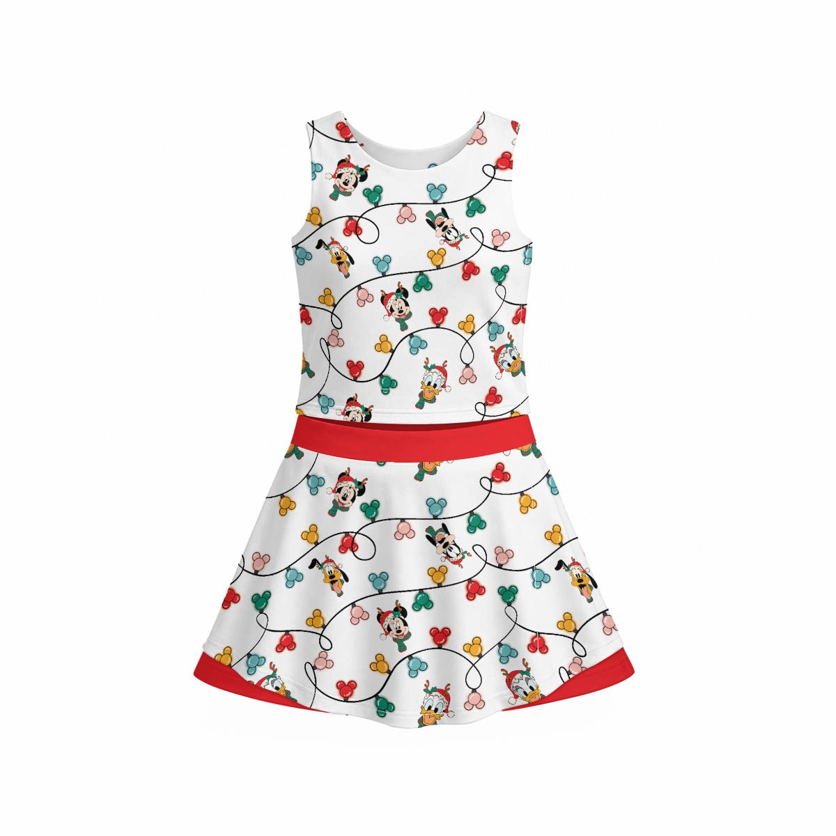 MM Christmas Lights & Friends Girl's Sports Tank & Skort Set