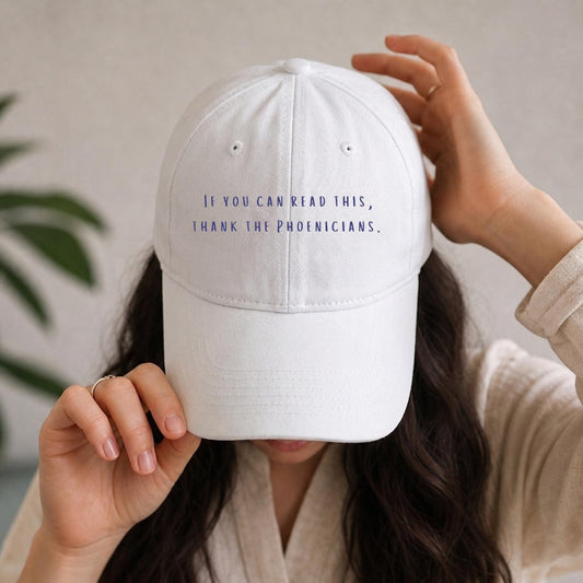 If You Can Read This, Thank The Phoenicians Embroidered Soft-Crown Flat Cap
