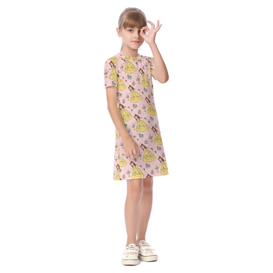 The Beautiful Princess Kid's Short Sleeve Dress