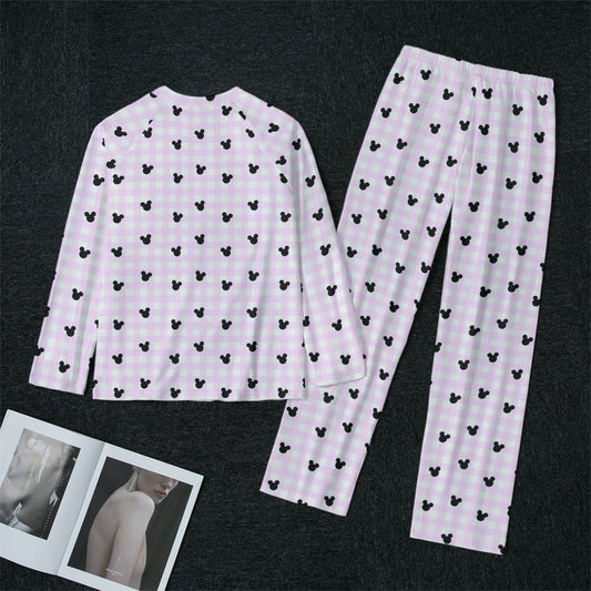 Bright Pink Gingham Women's Raglan Sleeve Pajamas