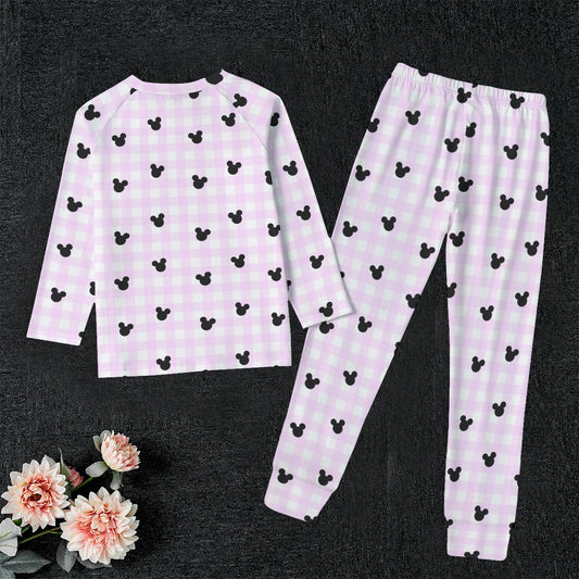 Bright Pink Gingham Kid's Sleep Pajamas