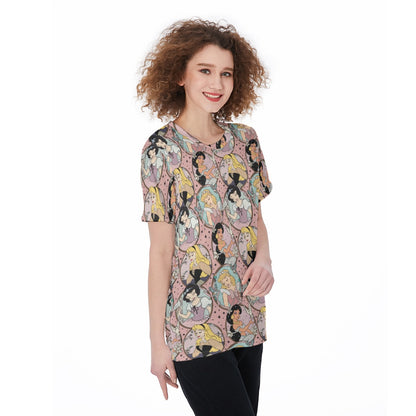 Whimsical Princess Women's Round Neck T-Shirt