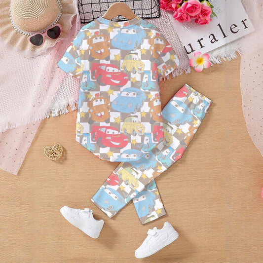 Vintage Cars Kids' Casual Top and Pants Set