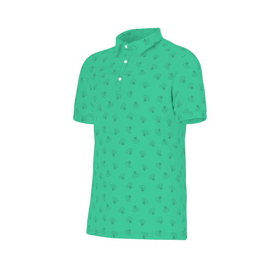 Ariel Bounding Tail Print Men's Stretch Collar Polo Shirt