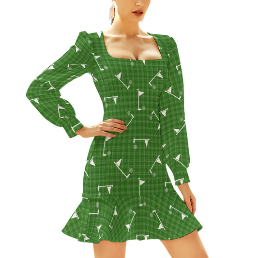 Golf Flag Women's Ruffle Hem Dress