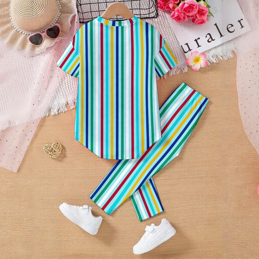 Cruise Stripe Kids' Casual Top and Pants Set