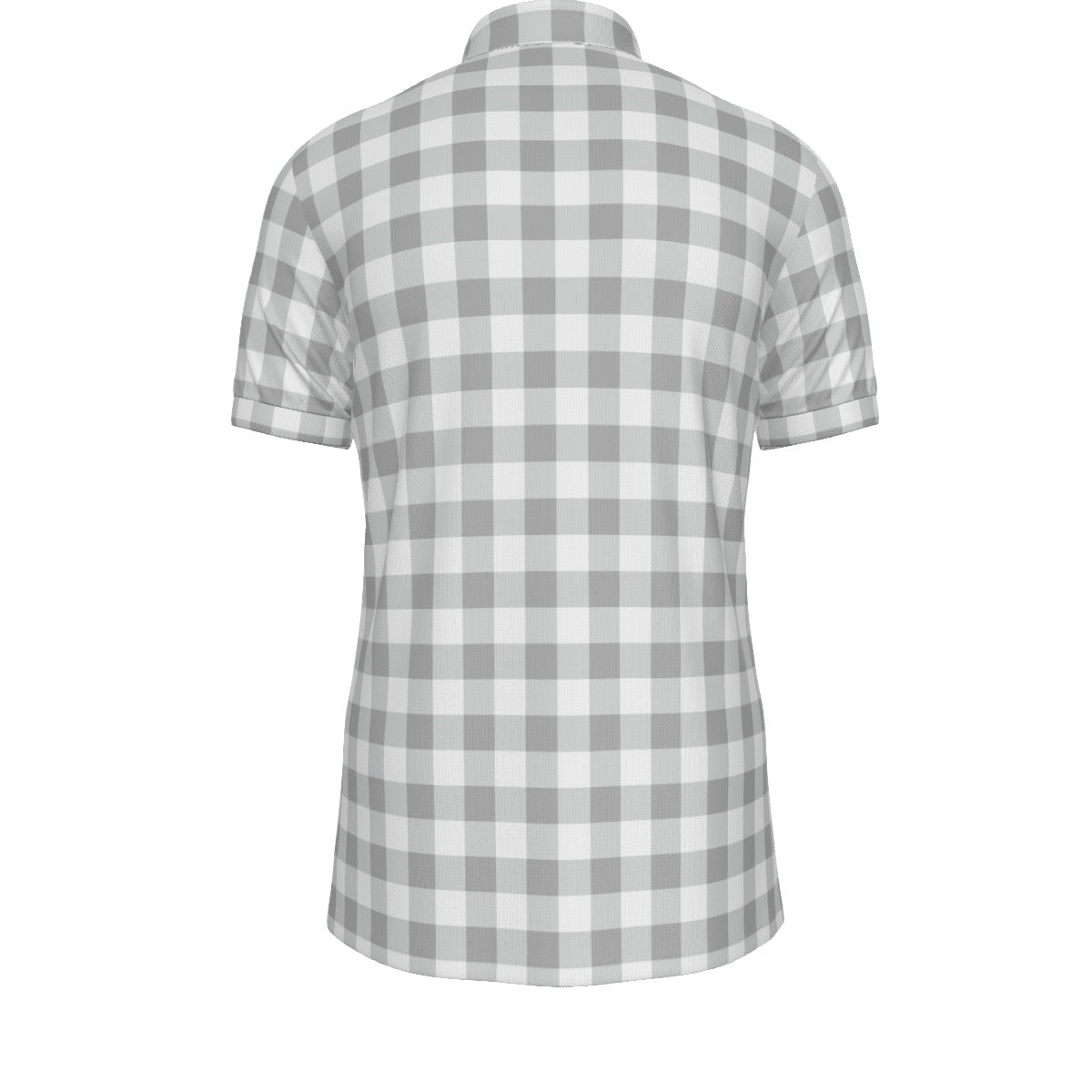 Bulldog Gingham Men's Stretch Collar Polo Shirt