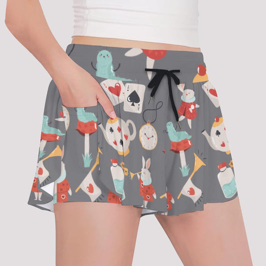 Alice Icons [gray] Girls' Sports Culottes