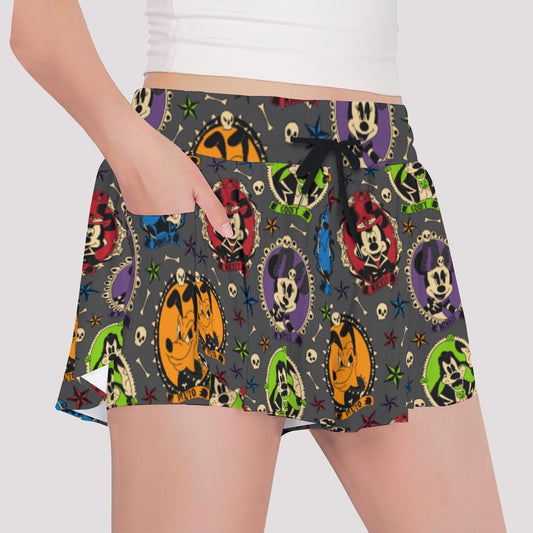 Not So Spooky Cameos [gray] Girls' Sports Culottes