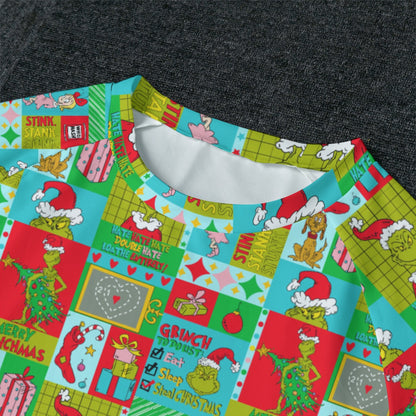 Mean One Patchwork Men's Raglan Sleeve Pajama Set
