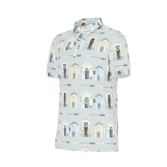 Beach Houses & Oars Men's Stretch Collar Polo Shirt