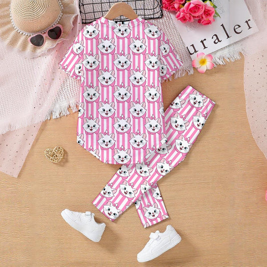 Striped Marie Kids' Casual Top and Pants Set