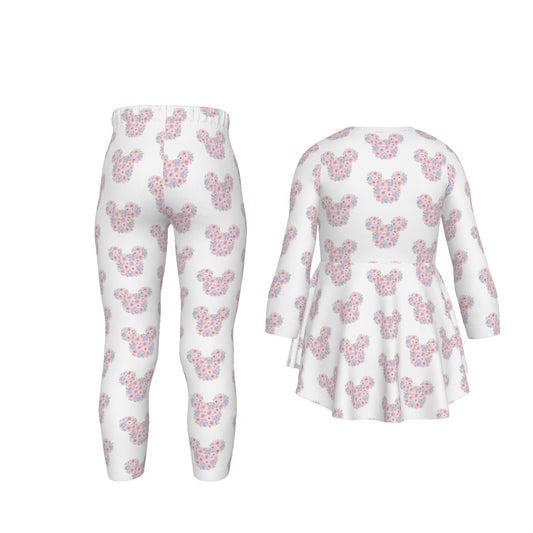 Floral Minnie Girls LS Pants Set