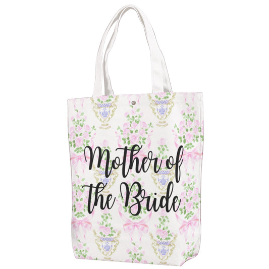 Mother of the Bride Floral Canvas Bag With Shoulder Strap