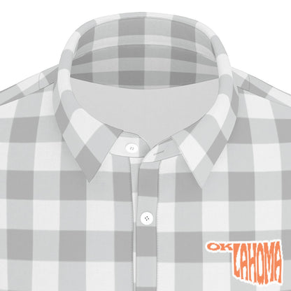 Cowboy Gingham Men's Stretch Collar Polo Shirt
