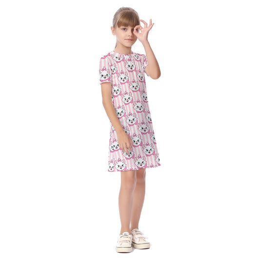 Striped Marie Kid's Short Sleeve Dress