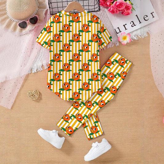 Striped Birdie Kids' Casual Top and Pants Set