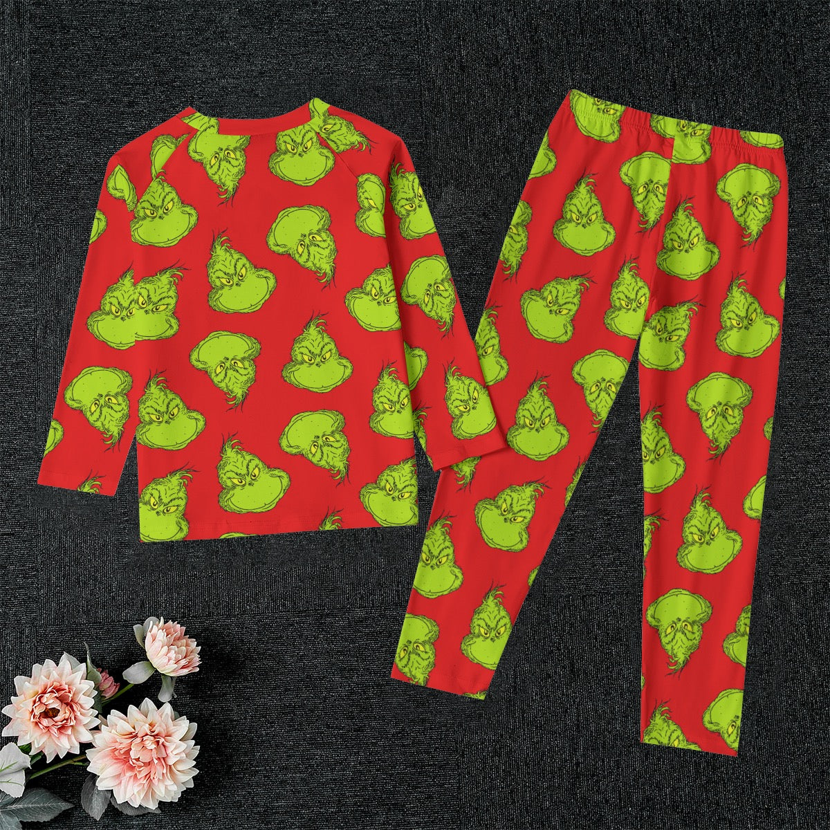Mean One [red] Kid's Raglan Sleeve Pajama Set