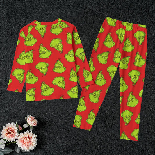 Mean One [red] Kid's Raglan Sleeve Pajama Set