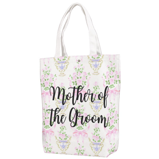 Mother of the Groom Floral Canvas Bag With Shoulder Strap
