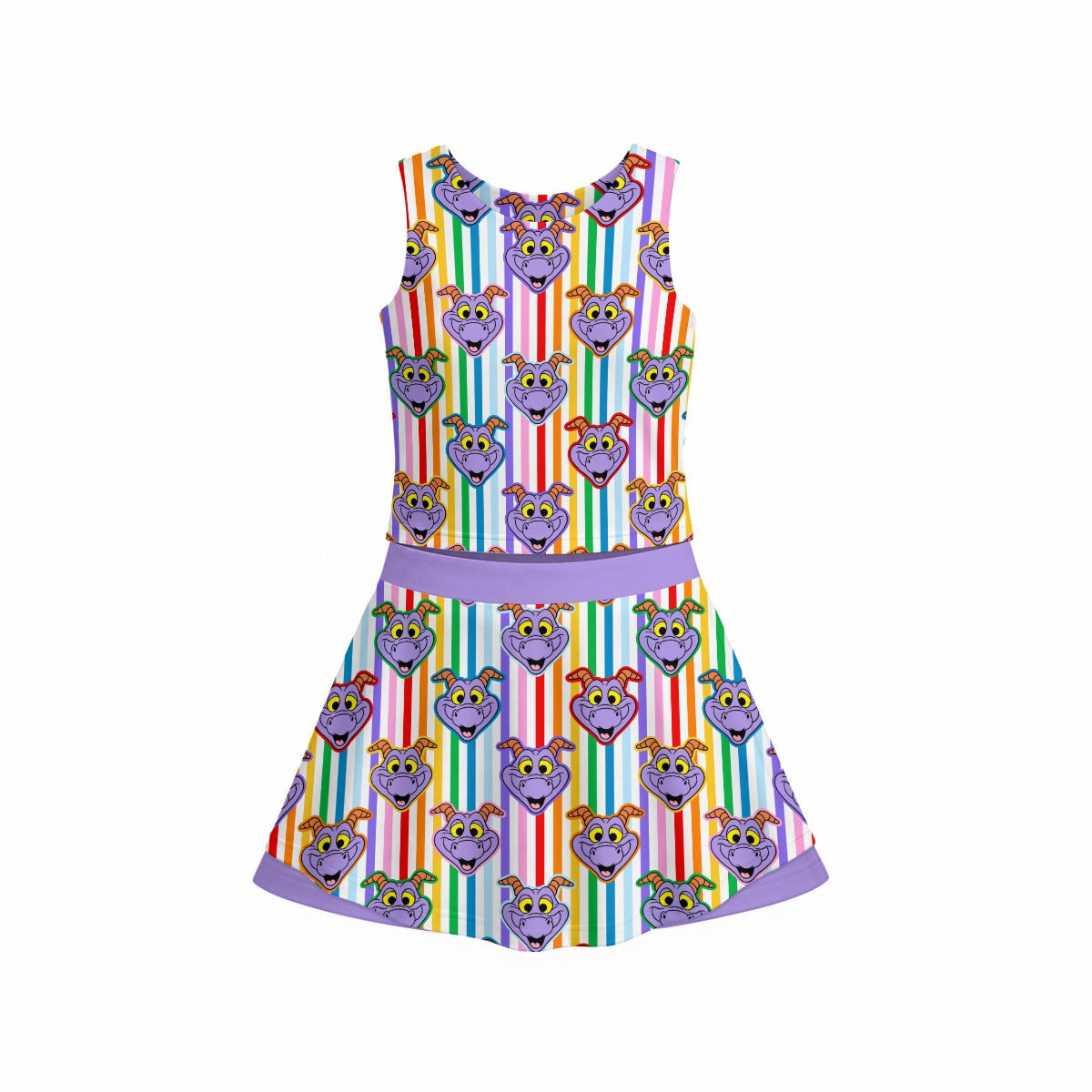 Striped Figgy Girls Sports Tank & Skort Set