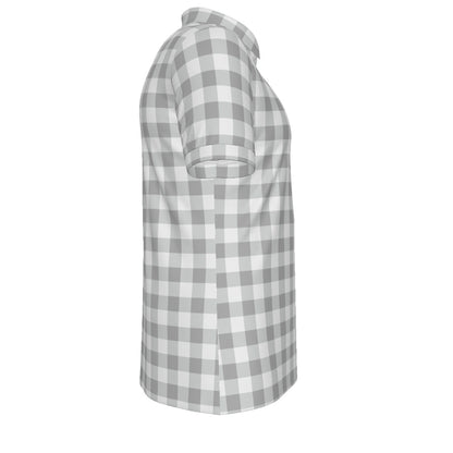 Bulldog Gingham Men's Stretch Collar Polo Shirt