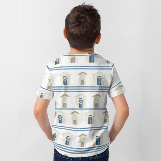 Striped Beach Houses Kid's T-Shirt