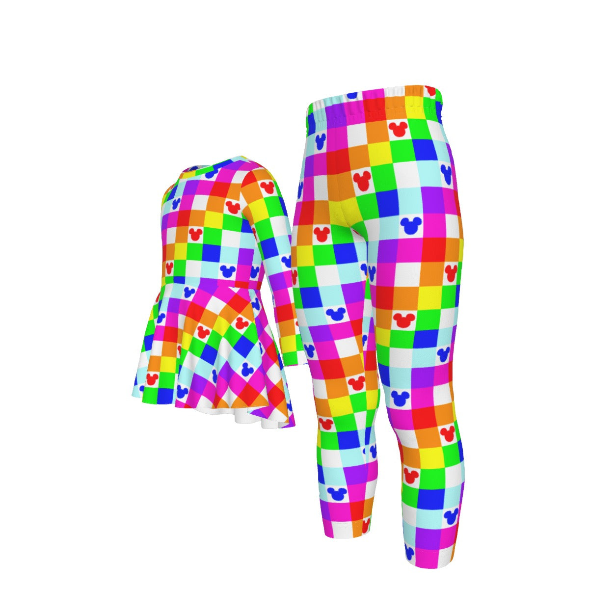 Neon MM Girls Peplum Top and Pants Set