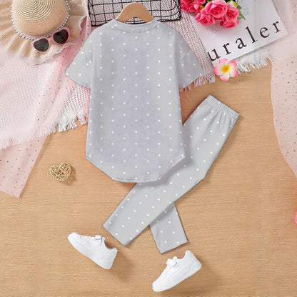 Ohio Dots Print Kids' Casual Top and Pants Set