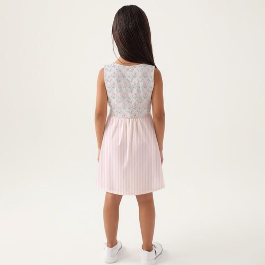 Rose Girls Sleeveless A-Line Dress