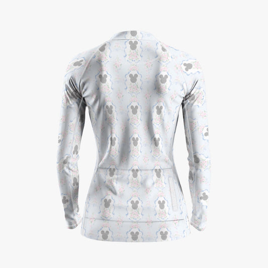 Blue Grandmillenial Raglan Women's Cycling Jersey With Long-Sleeve